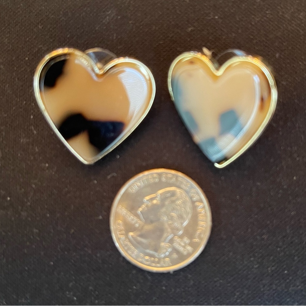 Heart shaped tortoise shell earrings